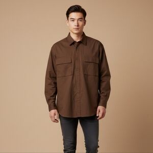 $60 Mode of One Mens Long Sleeve Button-Front Shirt
